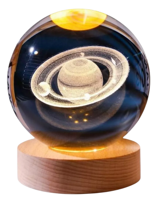 SaturnGlow™ Orbe de cristal 3D